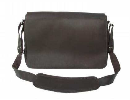 Piel 2574-CHC Messenger Bag with Easy Access Back Pocket - Chocolate