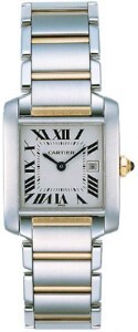Cartier W51012q4 Ladies Tank Francaise Medium Stainless Steel and 18K Gold Watch
